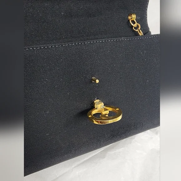 Black Mini Gucci Bag – Vintage Style, Wear as Clutch or Shoulder Bag - Picture 15 of 16